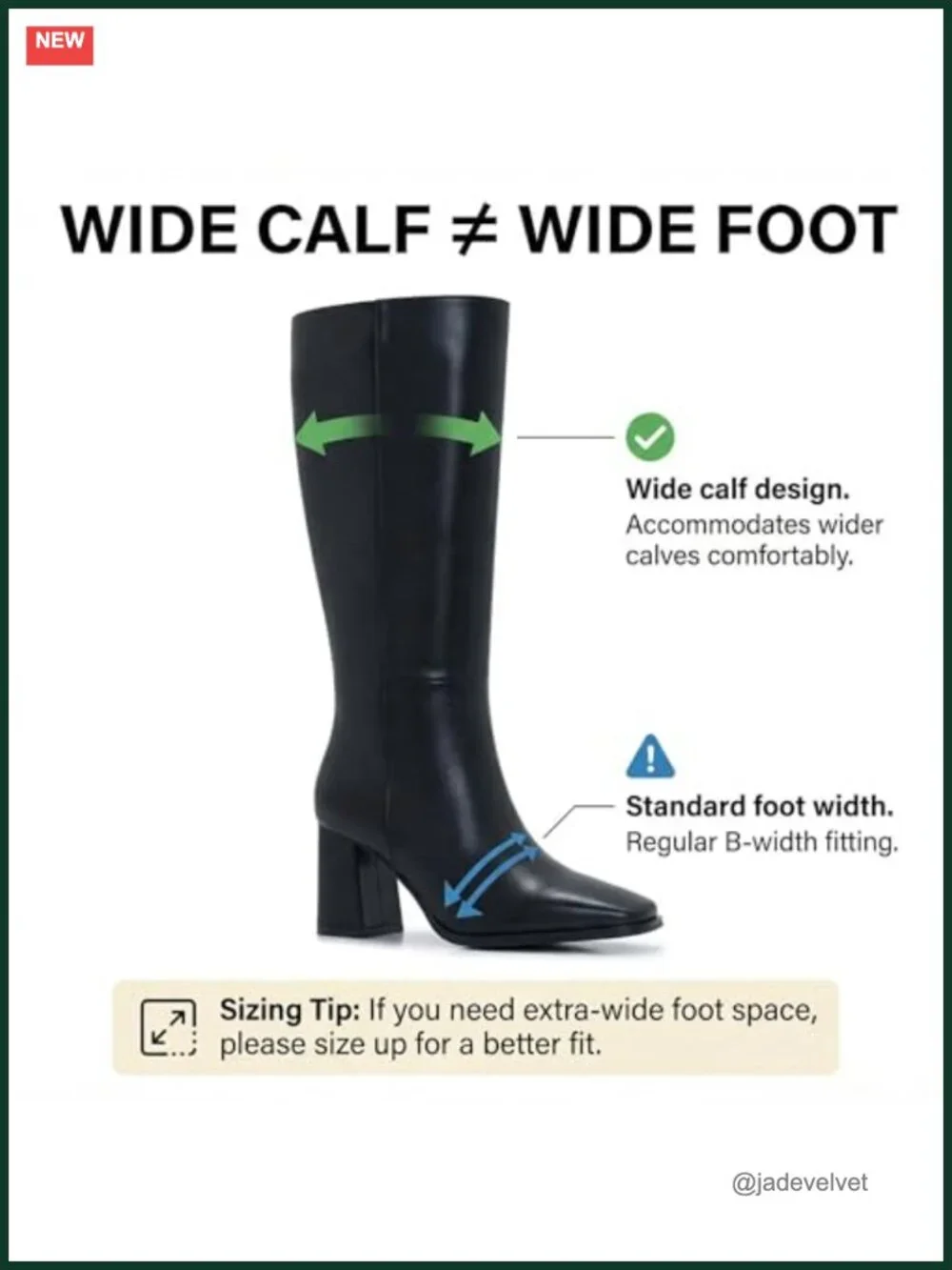 Wide Calf Knee High Boots Women Square Toe Chunky Heel PU Leather Zip Tall Boots